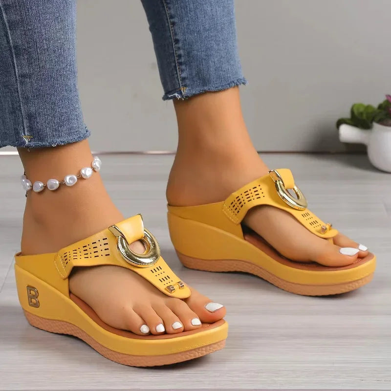 Wedge Platform Slide Sandals for Women Roman Style Summer