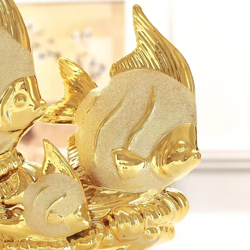 Goldfish Ceramic Ornament and Porcelain Desktop Figurine