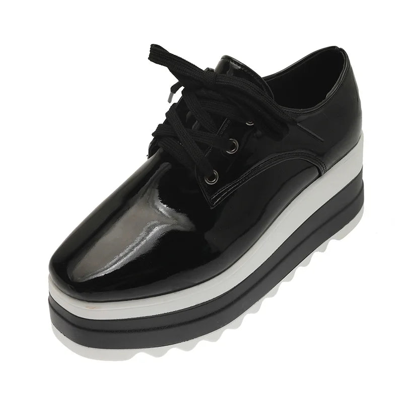 Women's Platform Slip-On Brogue Loafer Creepers