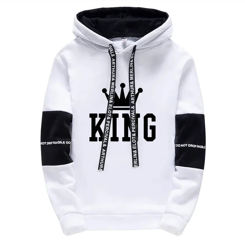 Men's Casual Print Hoodie and Sweatpants Two Piece Tracksuit Set