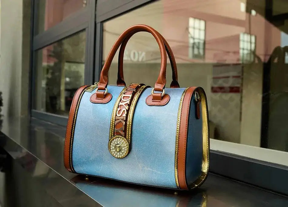 Women's Microfiber Synthetic Leather Boston Handbag