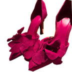 Women's Pointed Toe Flower Slingback Stiletto Pumps