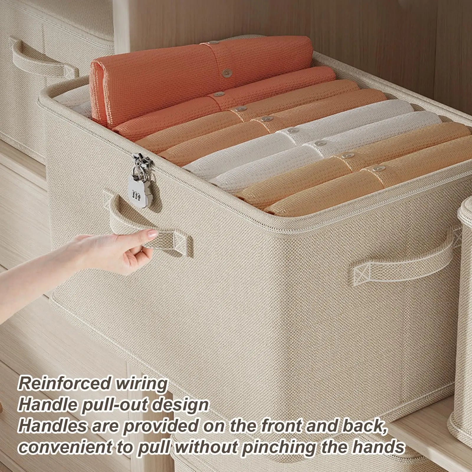 Large Stackable Storage Box with Combination Lock and Handle