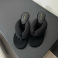 Women's Flock Round Toe Wedge Slippers