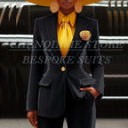 Women's Velvet Notch Lapel Slim Fit 2 Piece Pants Suit