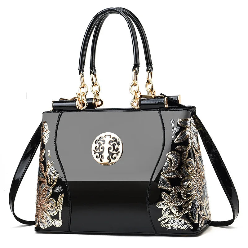 Women's Shiny Patent Leather Shoulder Messenger Bag