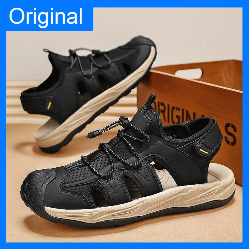 Men's Casual Closed-Toe Sandals Breathable Lightweight Outdoor Beach Shoes