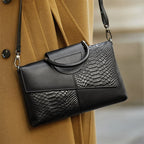 Women's Alligator Pattern PU Leather Flap Shoulder Crossbody Bag
