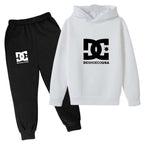 Kids' Casual Simple Print Hoodie Pants Two-Piece Set