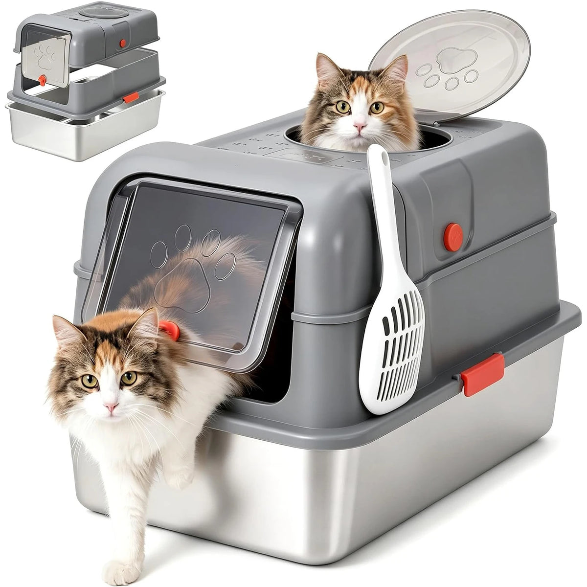 Non Stick Stainless Steel Cat Litter Box