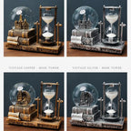 Vintage Luminous Snow Globe and Retro Hourglass Ornament