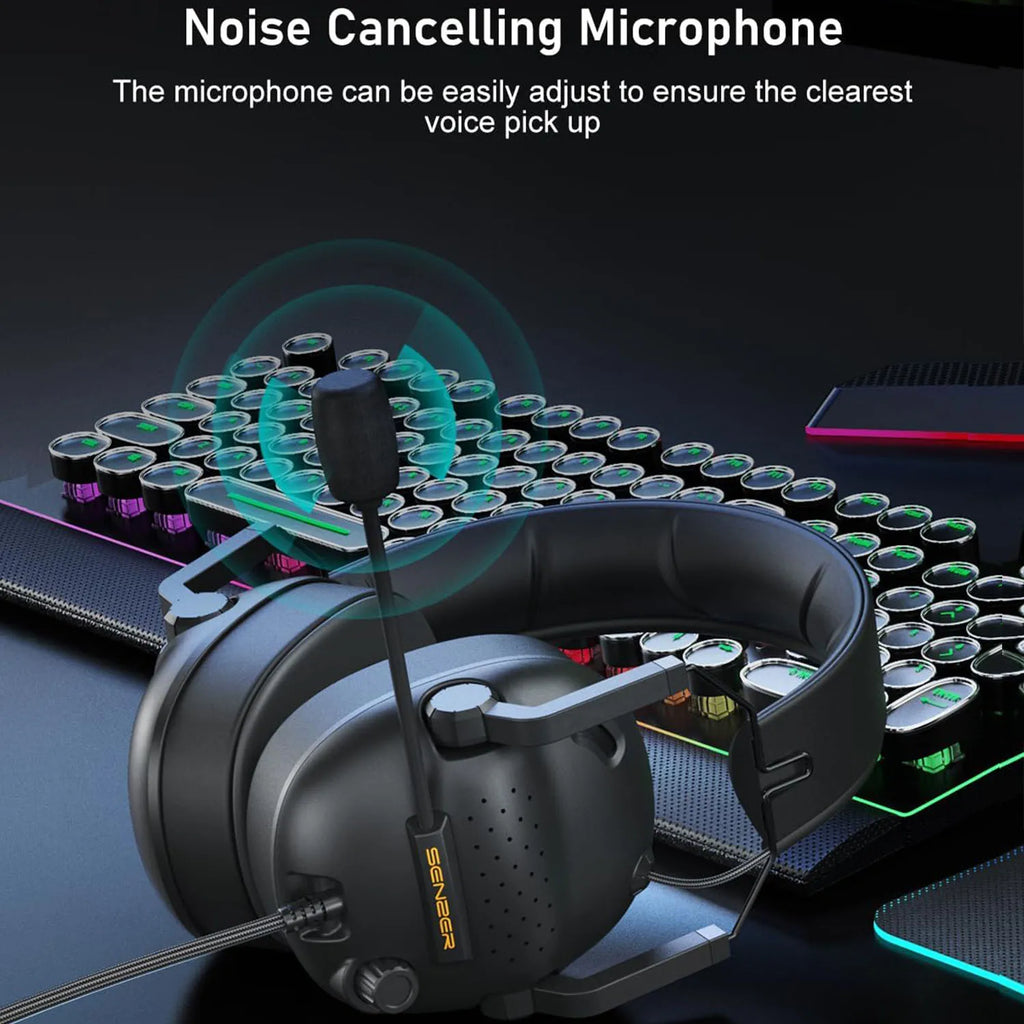 HiFi Wired Over Ear Gaming Headset with Mic