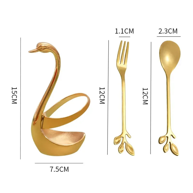 Swan Tableware Holder and Stainless Steel Utensil Stand