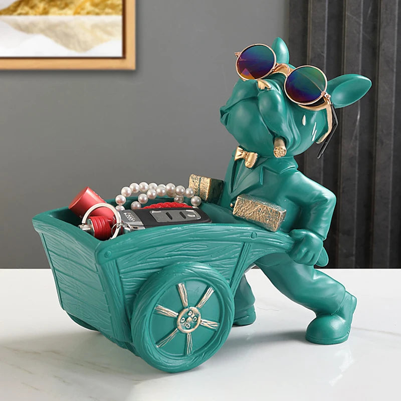 Dog Statue Resin Storage Box and Tabletop Ornament