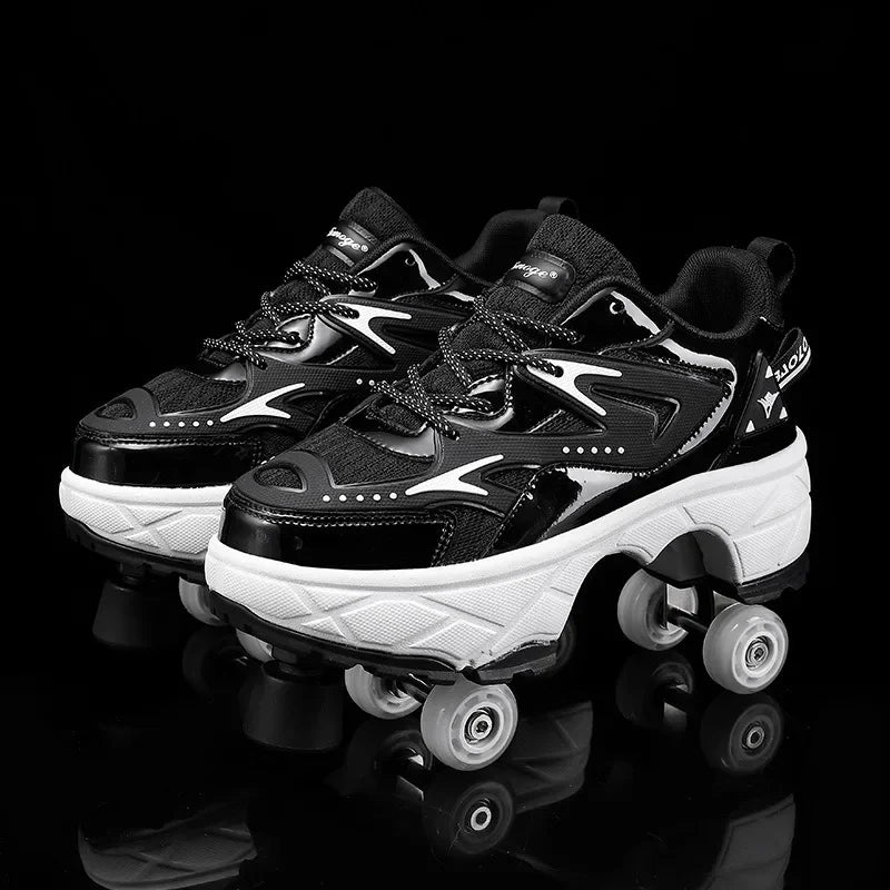 Kids' Breathable Mesh Four-Wheel Roller Skate Sneakers SY119