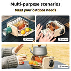 Portable 2-in-1 Camping Gas Stove and Heater with Foldable Shelf
