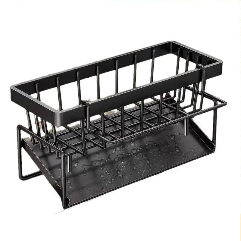 Kitchen Sponge Holder and Sink Drain Rack with Hanging Hook