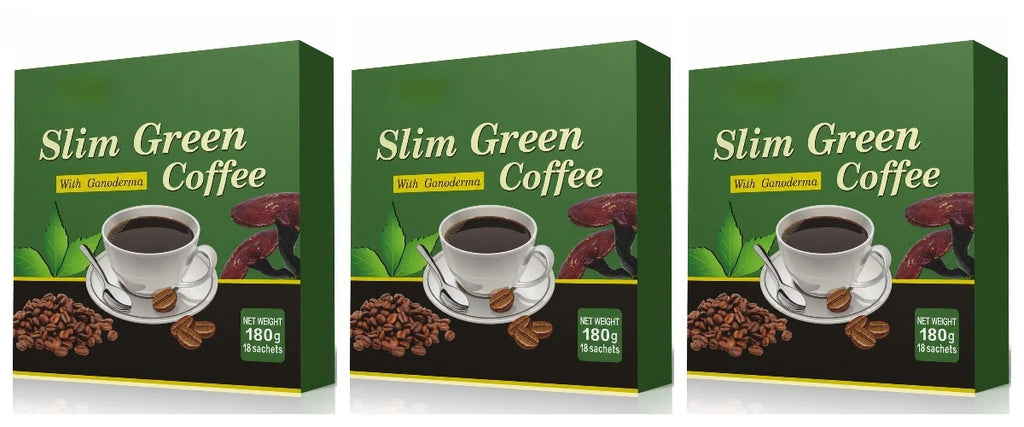 Slim Green Coffee Ganoderma Herbal Supplement 18 Sachets 6.3 oz