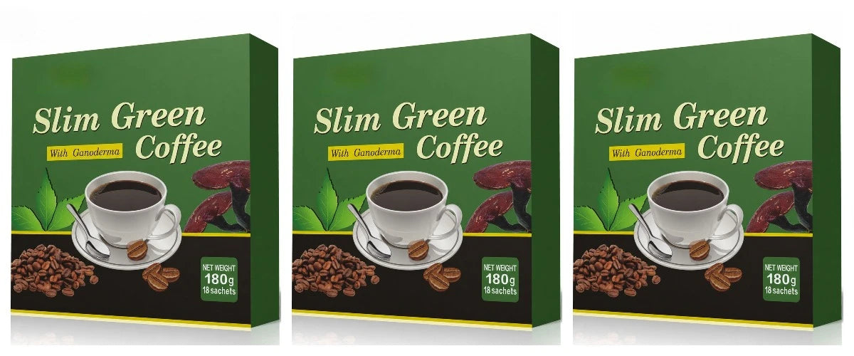 Slim Green Coffee Ganoderma Herbal Supplement 18 Sachets 6.3 oz