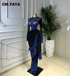 Women's Tie Dye Print Ruched Long Sleeve Bodycon Maxi Dress