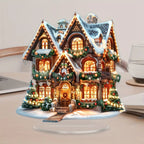 Bohemian Christmas Flat Acrylic Plaque and Desktop Tabletop Ornament