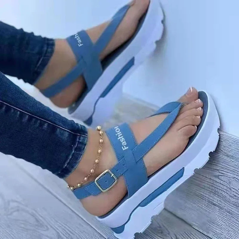 Women's Wedge Heel Thong Sandals Platform Casual Summer Shoes