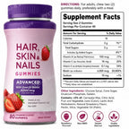 Biotin 6000mcg Strawberry Hair Skin and Nails Gummies 80 Count