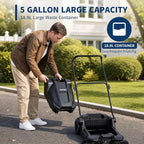 Walk-Behind Hand Push Floor Sweeper and Manual Yard Cleaner