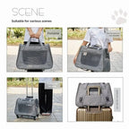 Portable Breathable Detachable Universal Wheel Pet Trolley Bag QS-008-L