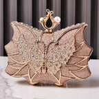 Hollow Butterfly Evening Clutch Bag with Sequins and Diamonds