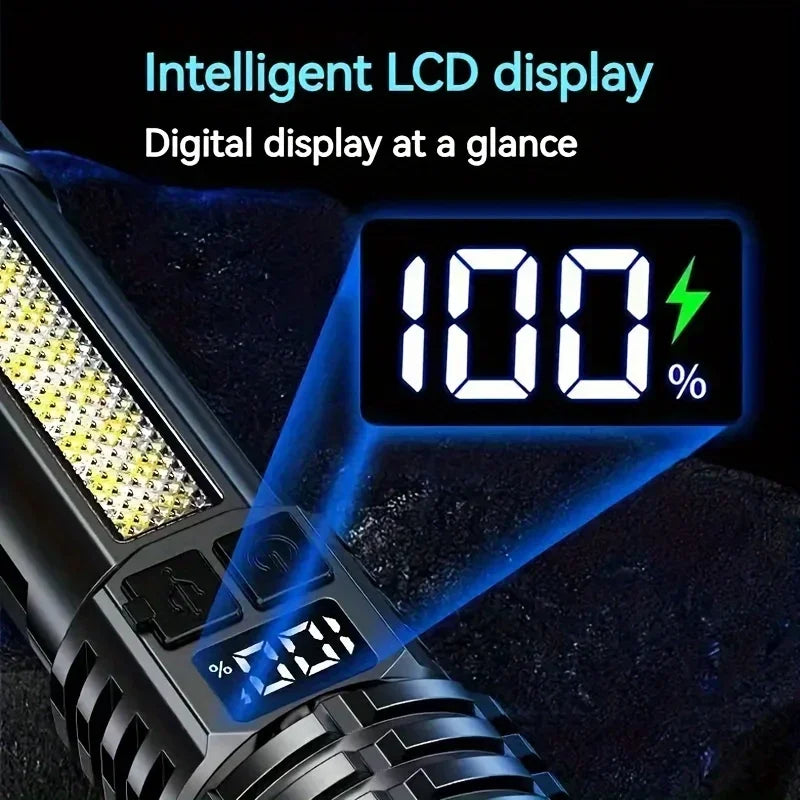 Rechargeable LED Flashlight with COB Side Light