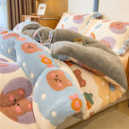 Thick Warm Lamb Fleece Blanket and Soft Milk Fleece Comforter