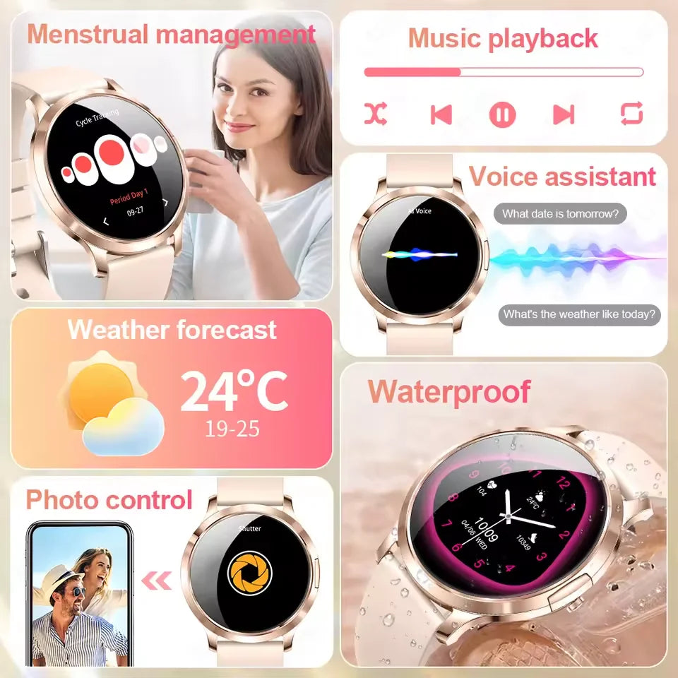 Women's Smart Watch with 1.32" AMOLED Touchscreen and Bluetooth Call