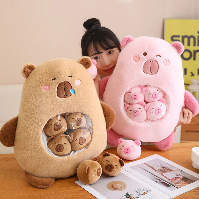 Capybara Plush Pillow with Six Balls Design for Kids
