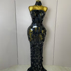Women's Sexy Sparkly Sequin Backless Maxi Dress