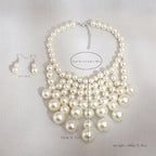 Ethnic Style Simulated Pearl Jewelry Set with Tassel Necklace Earrings