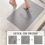 L-Shaped Diatomaceous Earth Non-Slip Absorbent Bathroom Shower Mat