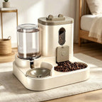 2-in-1 Automatic Cat Feeder and Water Dispenser Dual Pet Bowl for Small Dogs and Kittens
