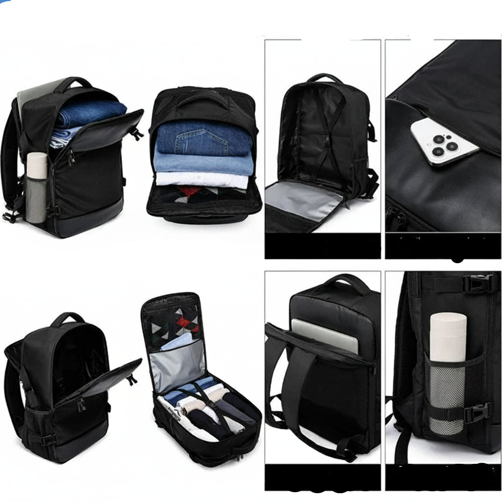 Unisex Business Nylon Multi-Compartment Travel Laptop Backpack BJ855
