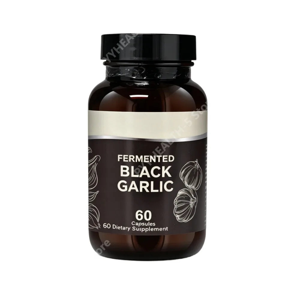 Fermented Black Garlic Capsules and Herbal Antioxidant Supplement