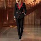 Women's Leopard Print Two-Piece Suit Set