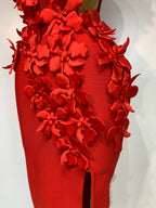 Women's Flower Hollow Out Sleeveless Knitted Bandage Dress