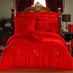 Luxury Princess Jacquard Duvet Cover and Lace Bedding Set