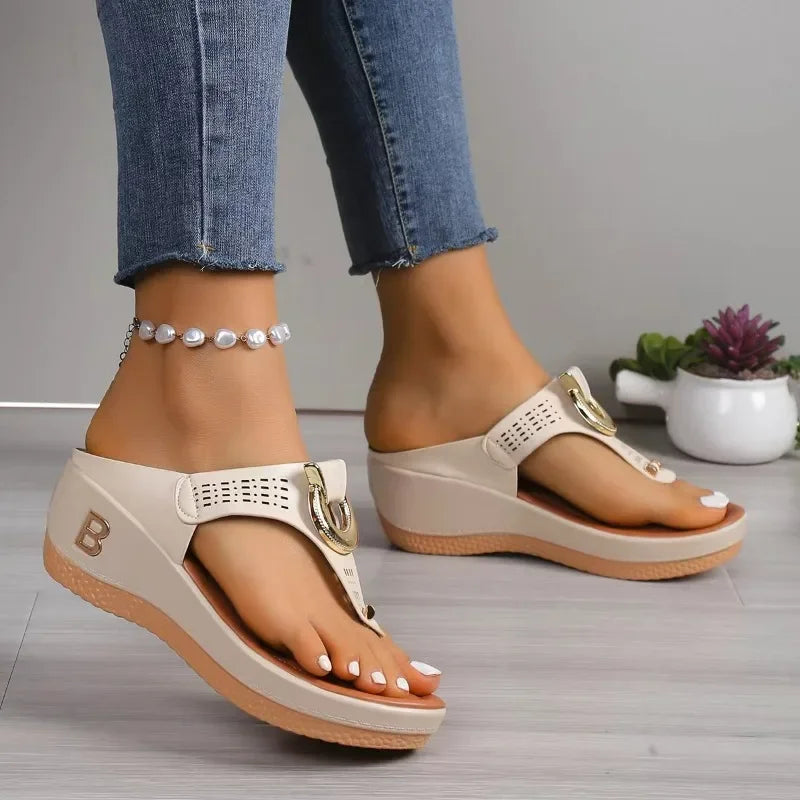 Wedge Platform Slide Sandals for Women Roman Style Summer