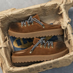 Men's Suede Closed Toe Lace-up Flat Loafer Slippers