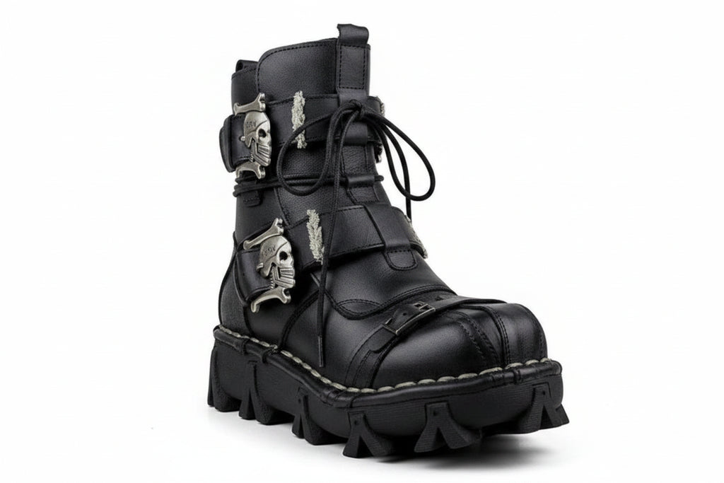 Men's Fashion Genuine Leather Handmade Punk Boots 1809