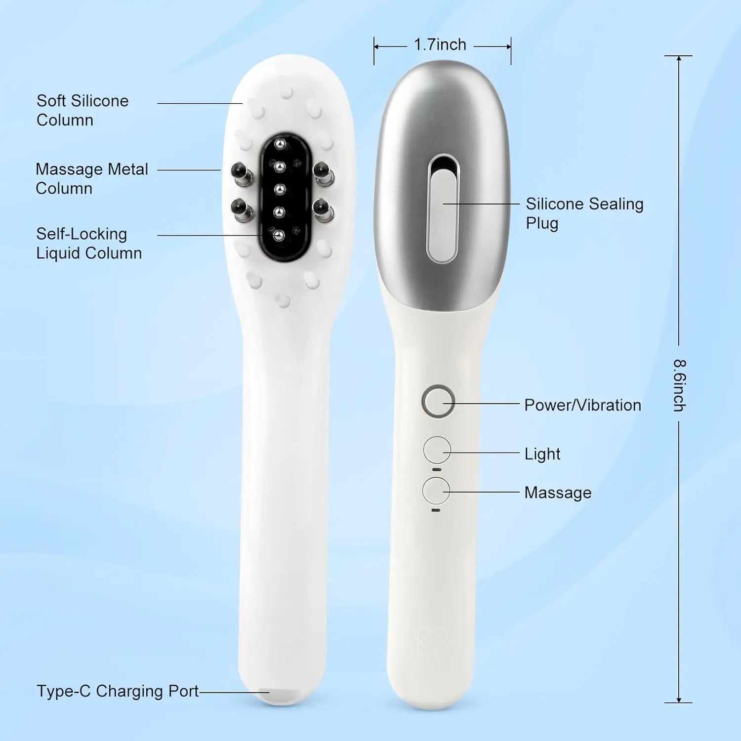 3-in-1 EMS Hair Growth Massage Comb with Light Therapy and Oil Dispenser