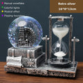 Vintage Luminous Snow Globe and Retro Hourglass Ornament