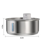 8L Automatic Stainless Steel Dog Water Fountain 5000mAh Wireless Pet Drinker Battery & Sensor 2-in-1 Dispenser