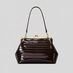Women's Retro Kiss Lock Frame Shoulder Clutch Bag